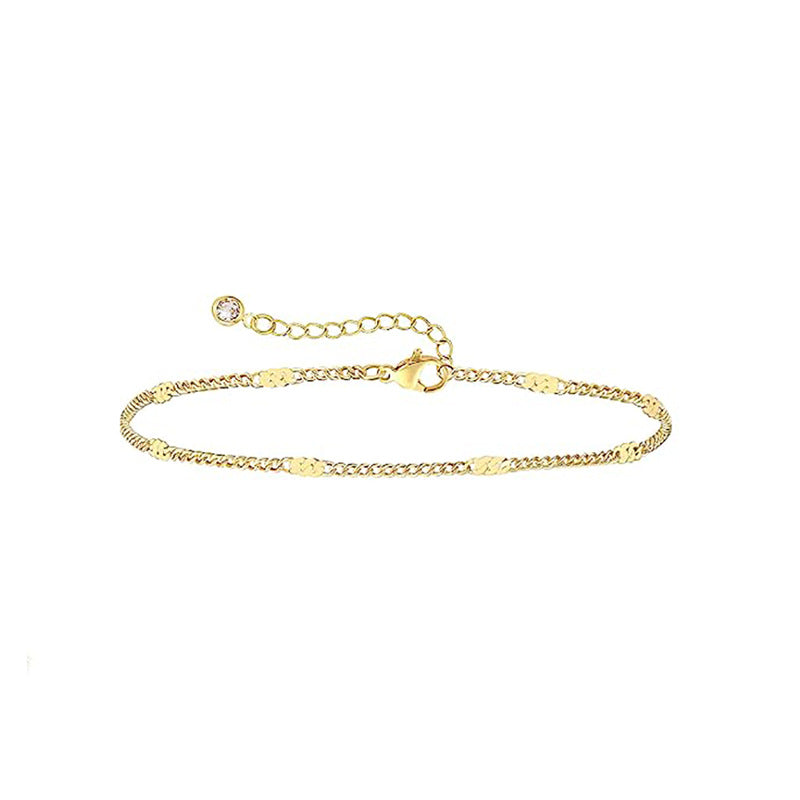 Amazon New 14K Gold Plated Three-Piece Bracelet Fashion Simple Bead Multilayer Chain Bracelet Anklet Spot Wholesale
