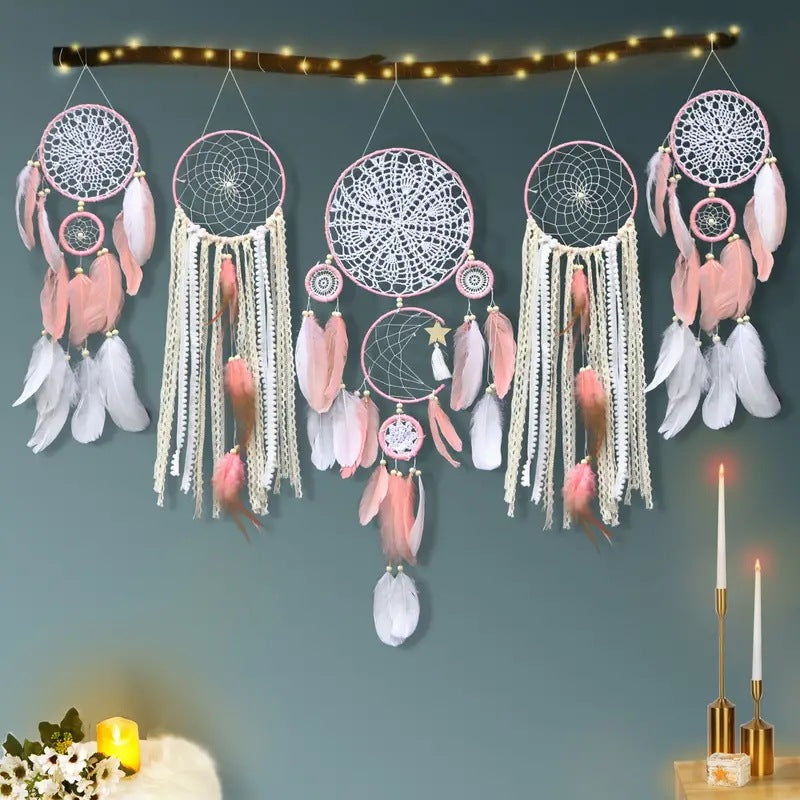 Cross-border dreamcatcher five-piece set European style factory direct sales home wall decoration dreamcatcher wall decoration pendant