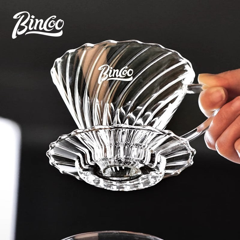 Bincoo Pour-Over Coffee Filter V60 High Borosilicate Glass Heat Resistant High Temperature Resistant Sharing Pot Coffee Ware Set