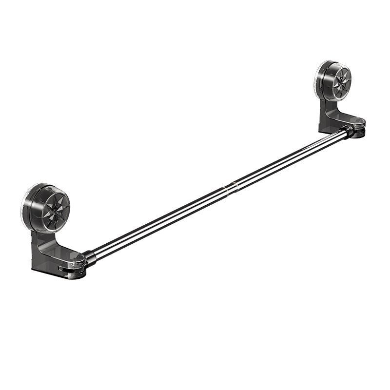 Suction cup towel rack toilet non-perforated strong wall mounted bath towel rack bathroom shelf telescopic towel pole cross-border
