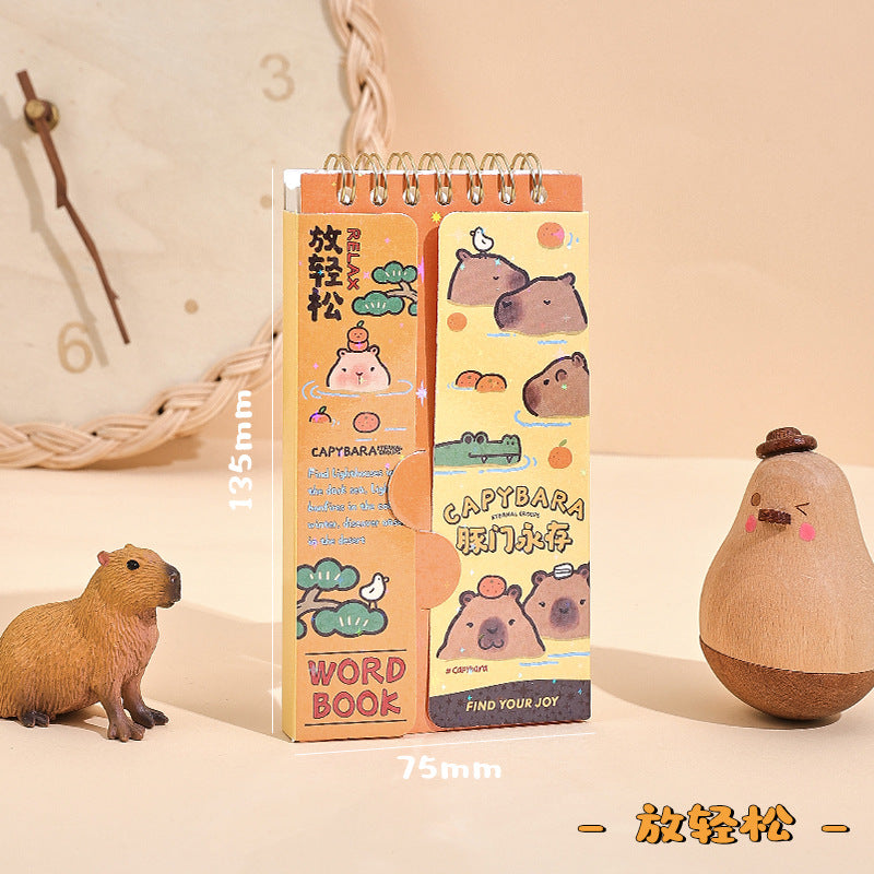 Capibala's high-value English word book can cover the memory book, pocket pocket, small coil notepad