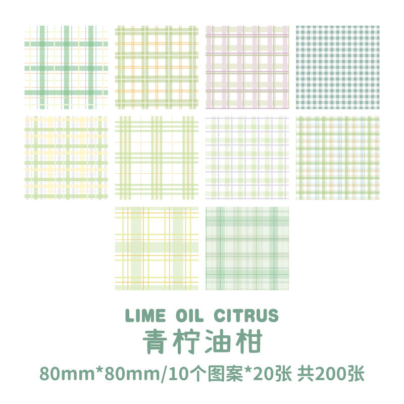 Paper Traces Sticky Notes Plaid Element Series Creative Plaid Ins Wind Message Memo Note Paper 10 models