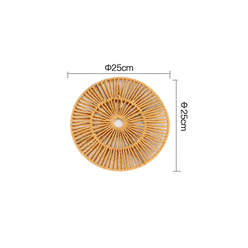 European style home wall wall decoration pendant round straw rattan B&B living room wall decoration wall decoration wall hanging