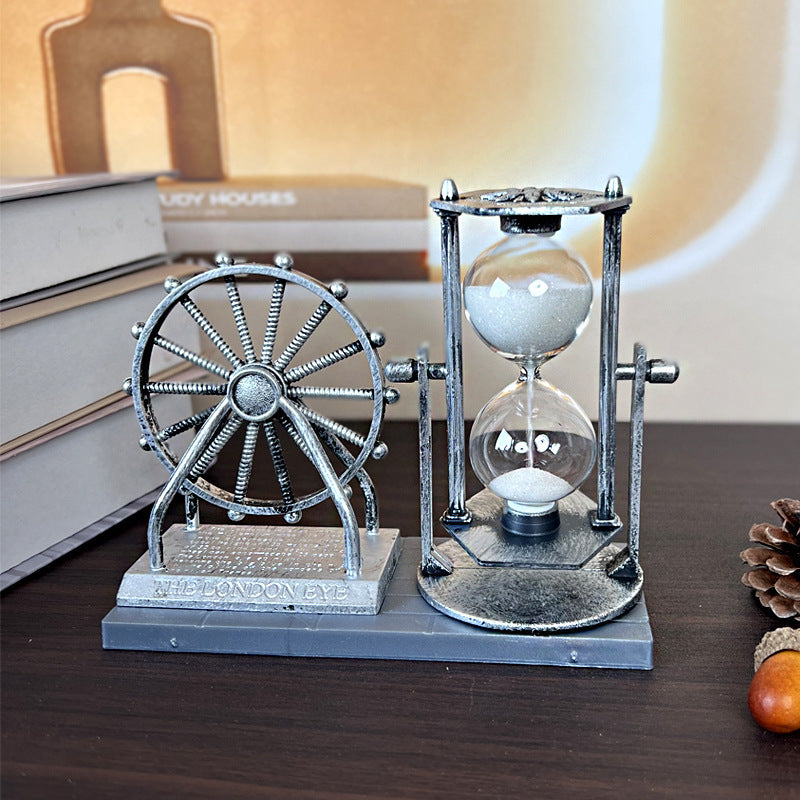 I0332 Creative Student Gifts Retro Ferris Wheel Quicksand Hourglass Decoration Home Decoration Decoration Crafts