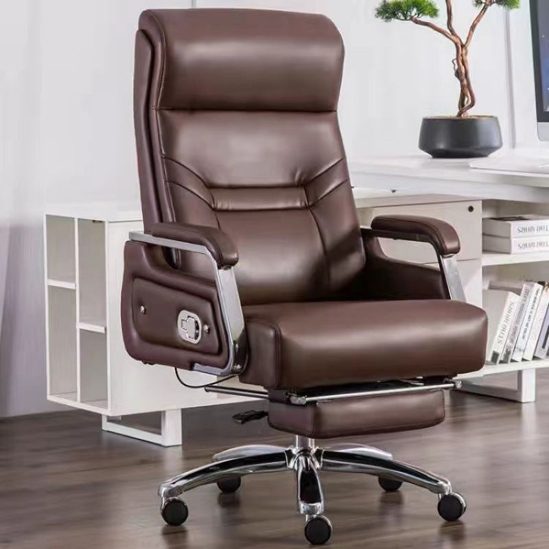 Computer chair, home office chair, comfortable sitting, reclining boss chair, business cowhide study chair, back chair