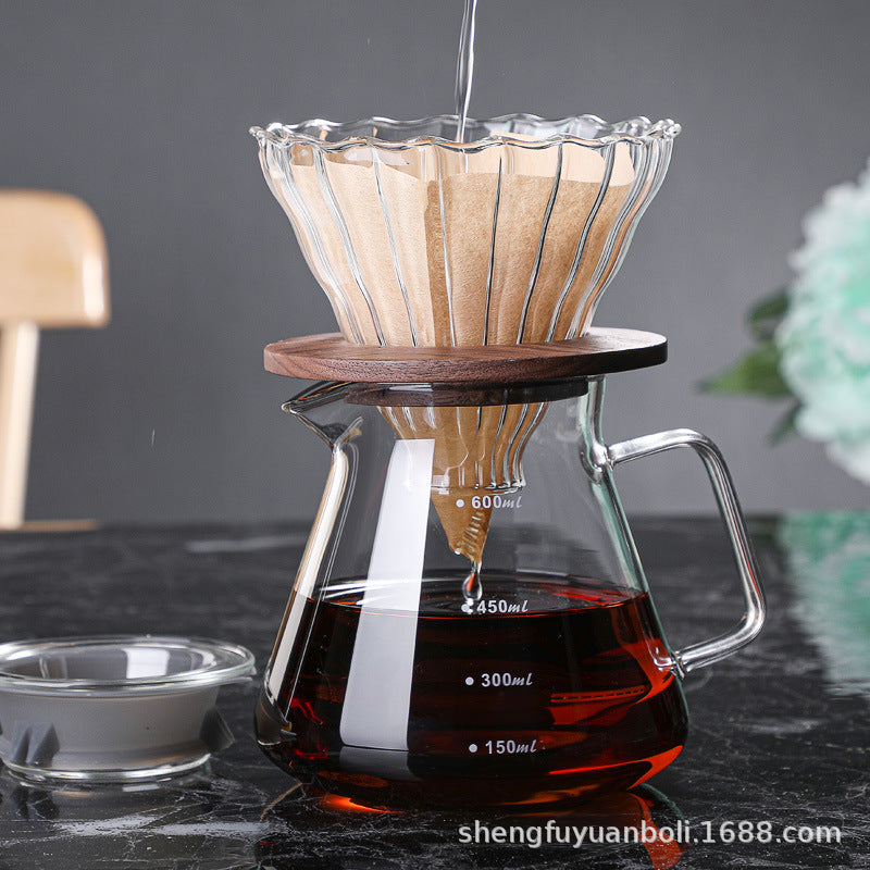 High Borosilicate Glass Moka Pot Household Cloud Pot Filter Cup Coffee Set Hand Drip Coffee Pot Sharing Pot Pot