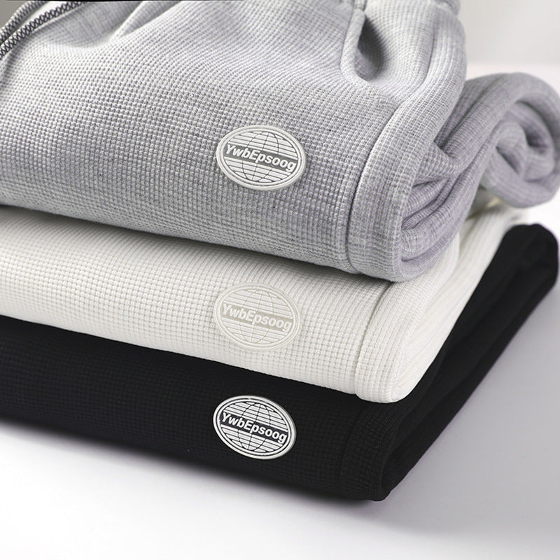 Waffle sweatpants, men's casual sweatpants, men's long pants, men's autumn and winter, Japanese fashion brand men's loose feet