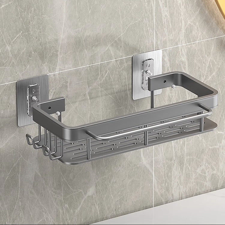 Storage, rectangular storage shelves, space aluminum kitchen, bathroom, wall-mounted non-perforated bathroom shelves
