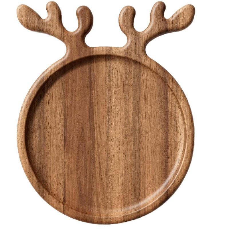 Spot fruit cutting board creative Christmas elk tray wooden snack plate dried fruit plate afternoon tea dinner plate decoration