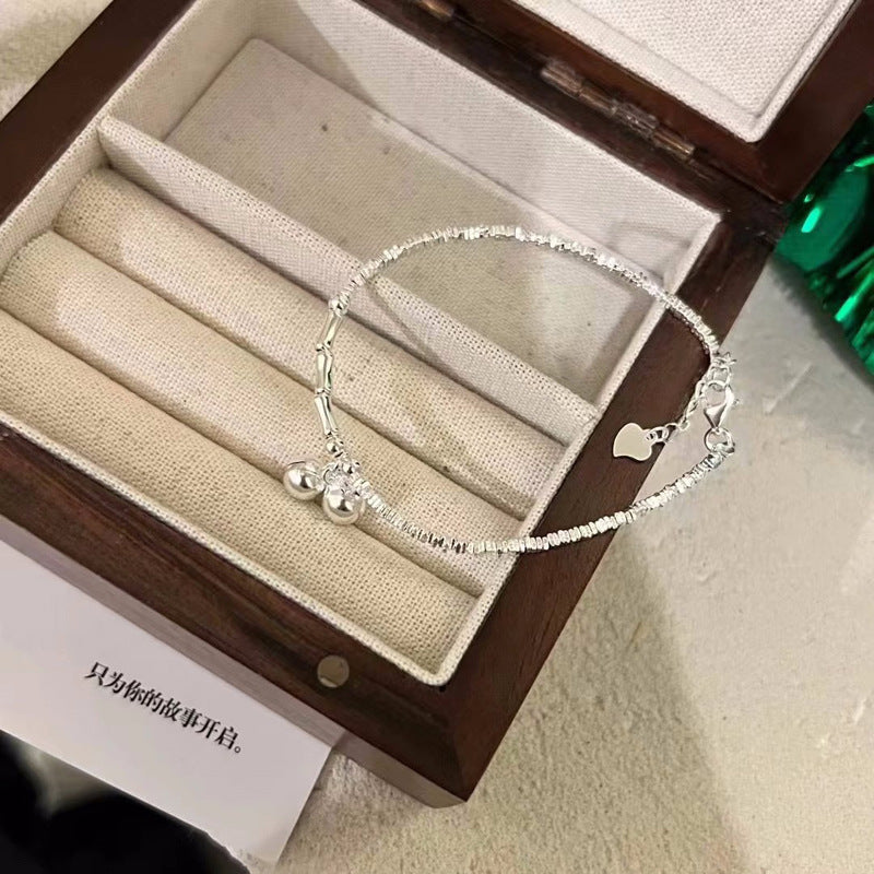 Irregular broken silver bell bracelet Sen system small fresh fashion niche personality high-end anklet summer new style