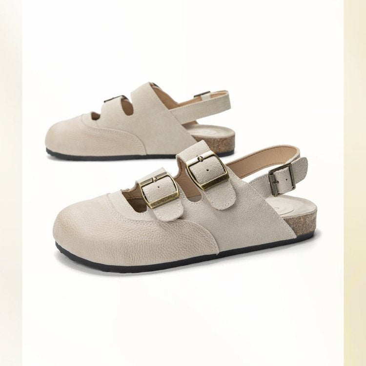 Baotou Sandals Women's Thick-soled Rouge Birkenstock Shoes Women's 2025 Versatile Summer New Wear Casual Semi-Slip Sandals Women
