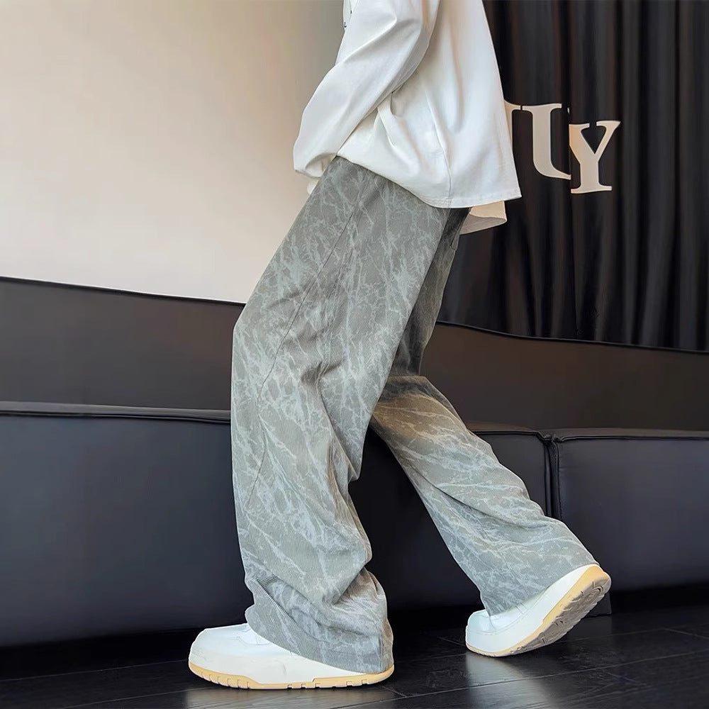 2025 New Loose Casual Pants Men's Korean Version Trendy Versatile Pants Summer Thin Drop Feeling Wide-leg Mop Pants