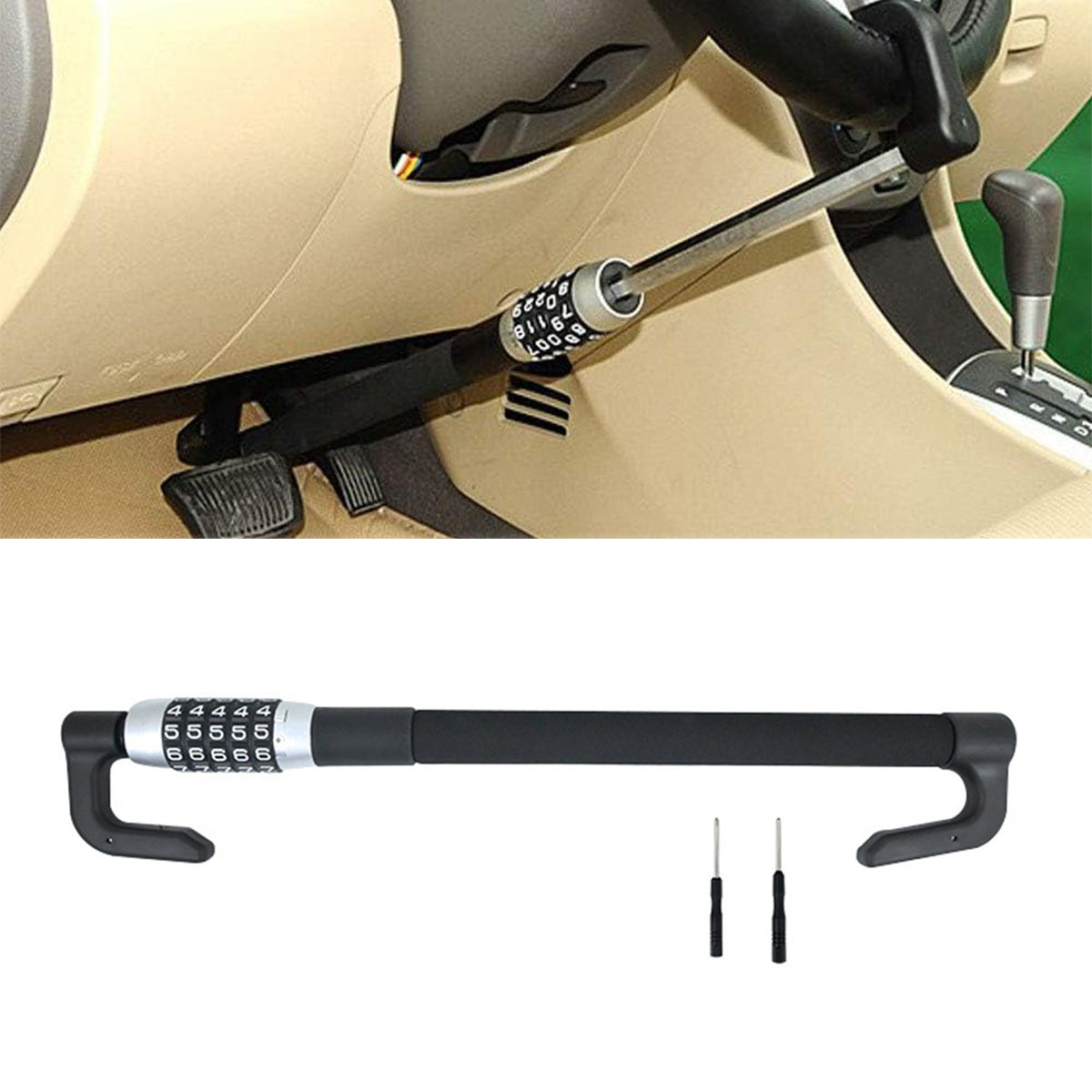 Car steering wheel lock telescopic with hook throttle lock clutch lock car anti-theft lock universal car lock