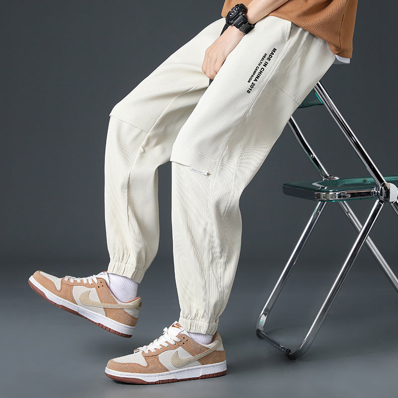 Teen summer pants 12 year old boy junior high school student 13 ice silk slacks 15 big kids pants