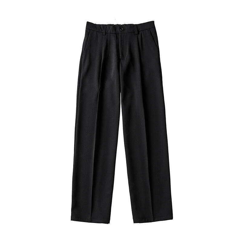 Black Cleanfit Straight Anti-Wrinkle Trousers Men's Spring and Autumn Thin Casual Loose Pants Versatile Drapy Trousers
