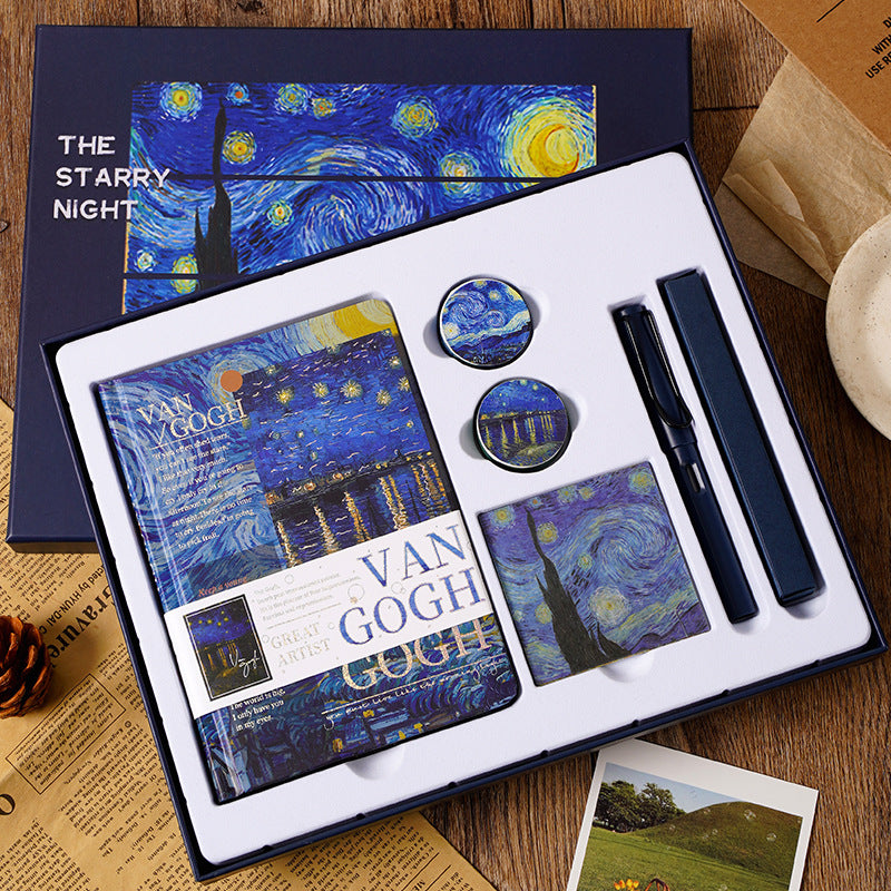 European and American style oil painting handbook set Creative Van Gogh Monet gave students a gift art handbook gift box