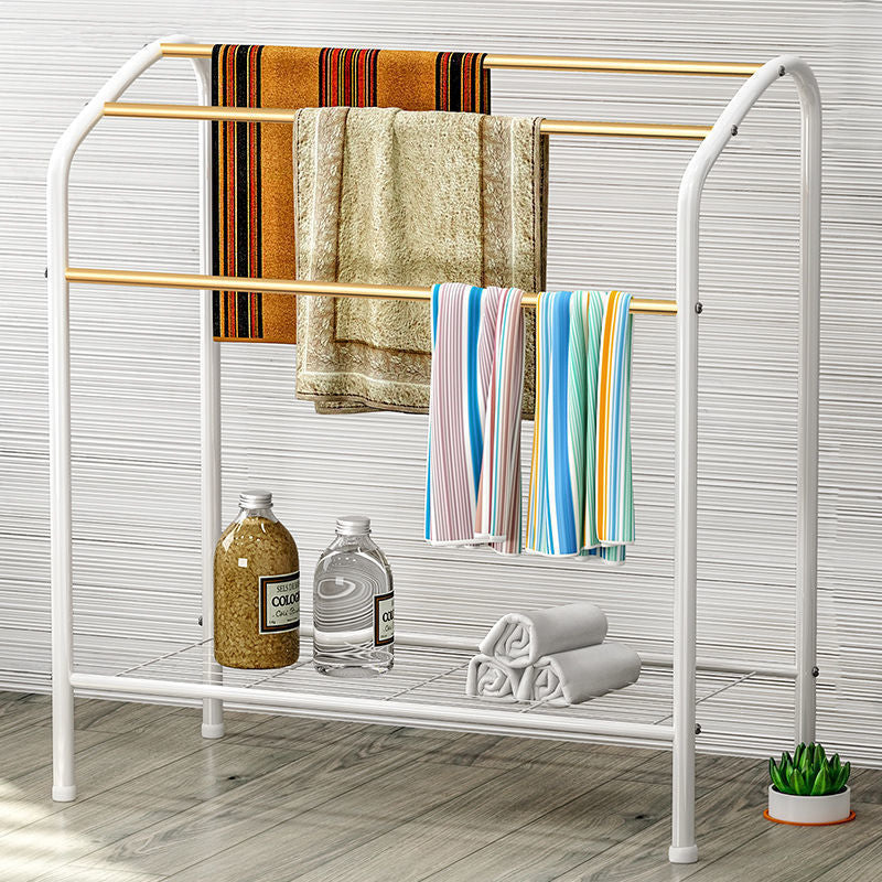 Towel rack, floor-standing bathroom shelf, drying rack, toilet, non-perforated, simple bath towel shelf, toilet storage