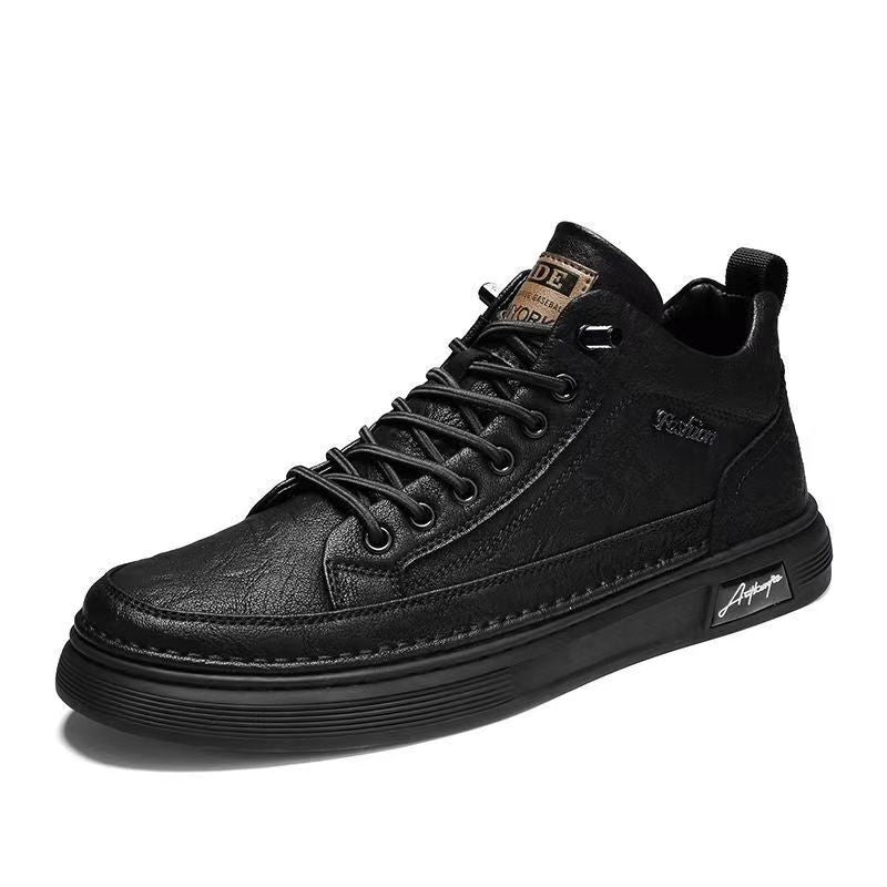 Casual Shoes Autumn Men's Shoes 2023 New Kitchen Waterproof Anti Skid Board Shoes Men's Casual Leather Shoes Black Work Shoes