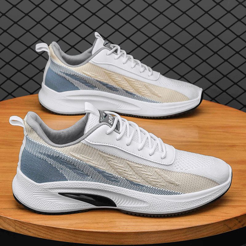 Men's shoes 2024 new fashion korean version trend sneakers flying woven thick-soled mesh comfortable simple casual shoes