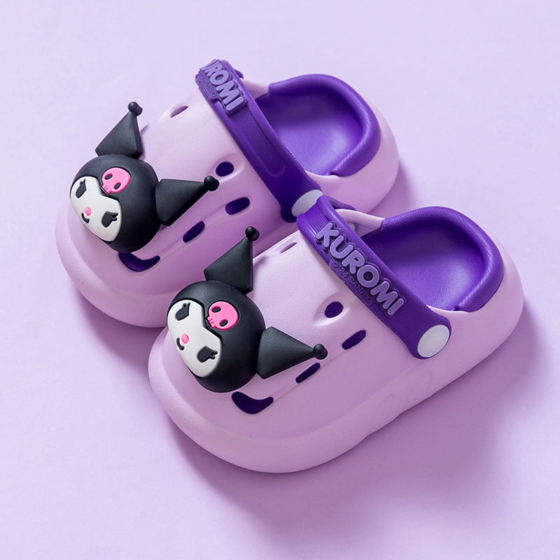 Sanrio Culomi Cartoon Kids Hole Shoes Girls Toe Slippers Anti Slip EVA Garden Shoes Sandals Wholesale