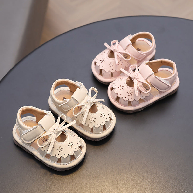 Baby girl princess shoes spring and summer 0-1 years old 2 bag head call sandals soft-soled baby toddler shoes children's hollow list