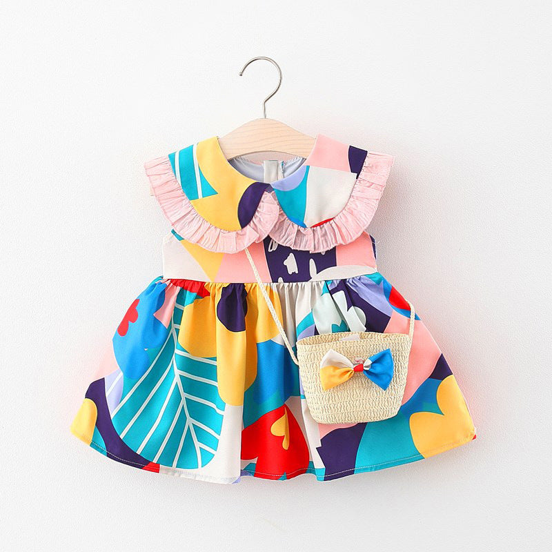 Children's 2022 foreign cute skirt girls' baby sleeveless printed dress summer girls' skirt drop shipping 1071
