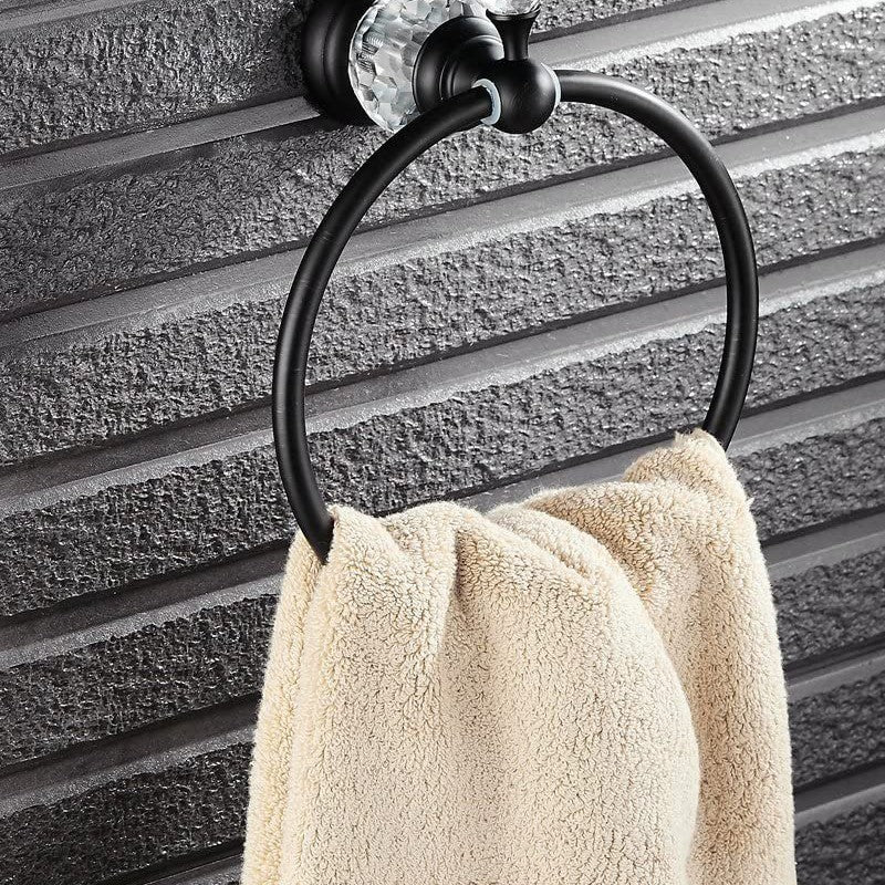 Unique Crystal Towel Ring Bathroom Wall Mounted Towel Ring Towel Rack Polished Chrome Gold Black Dropshipping
