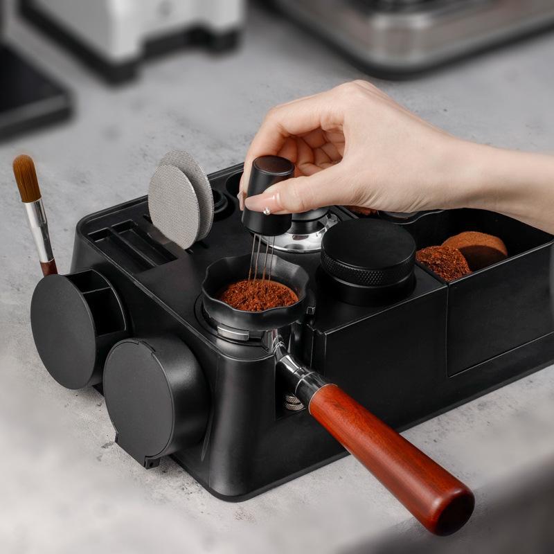 Espresso ABS press base, storage rack handle, filling pressure seat, multi-function handle, coffee grounds box, powder pressing utensil