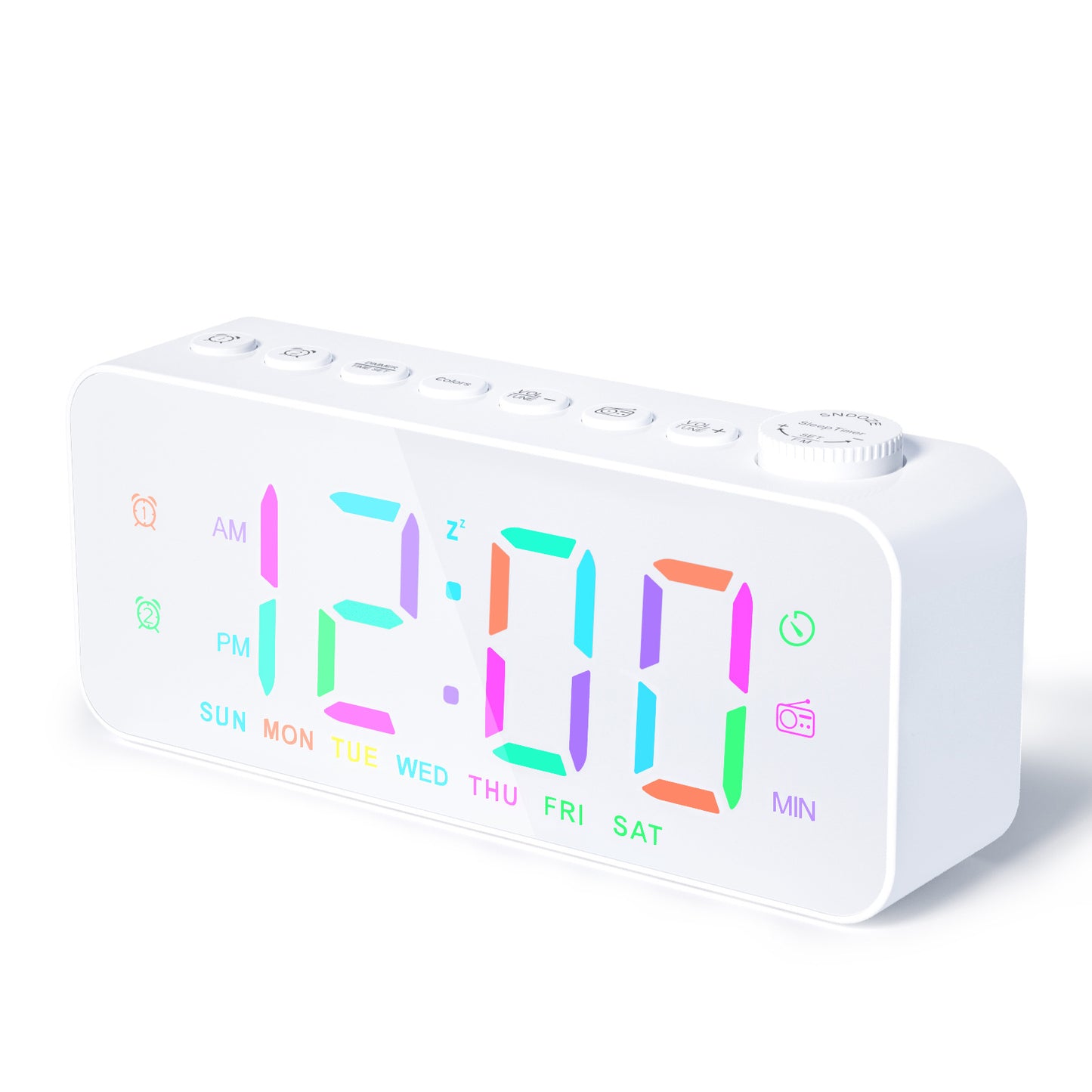 New Black Electronic Clock for Students Multifunctional Clock Radio Alarm Clock LED Big Screen Digital Alarm Clock