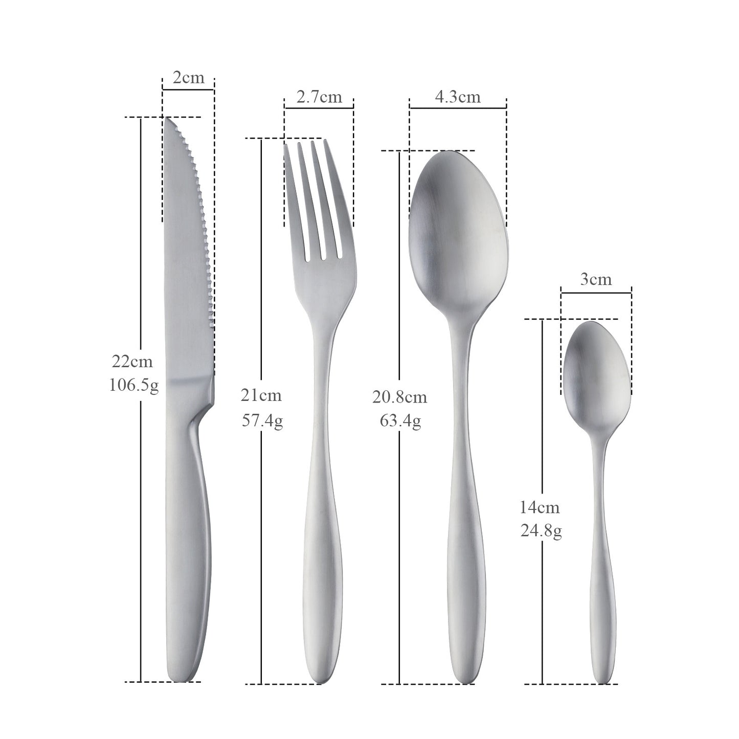 Stainless steel knives, forks and spoons
