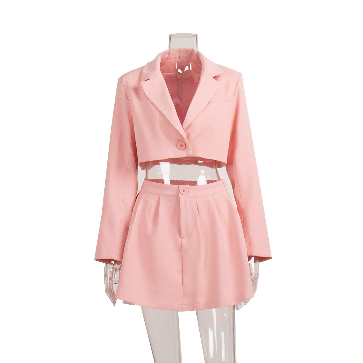 Cross-border suit skirt suit Europe and the United States 2025 spring summer Y2K shoulder lapel small suit + miniskirt suit suit