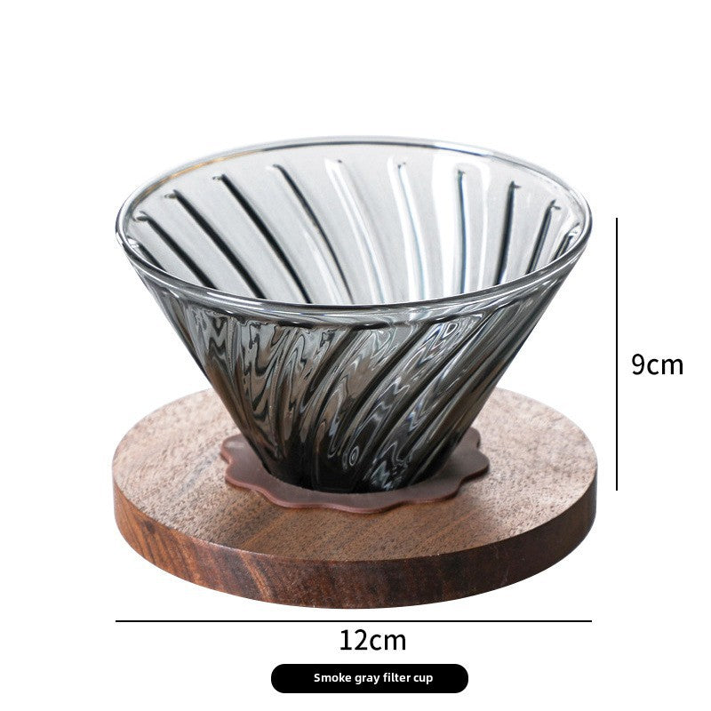 Smoke Grey Coffee Filter Cup Coffee Maker V60 Glass Cloud Sharing Pot Drip Pour-Over Coffee Set For Home