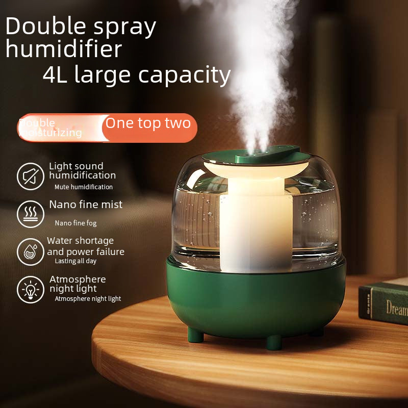 2024 New USB Large Capacity Humidifier Double Spray Home Dormitory Office Aromatherapy Bedroom Desktop Gifts