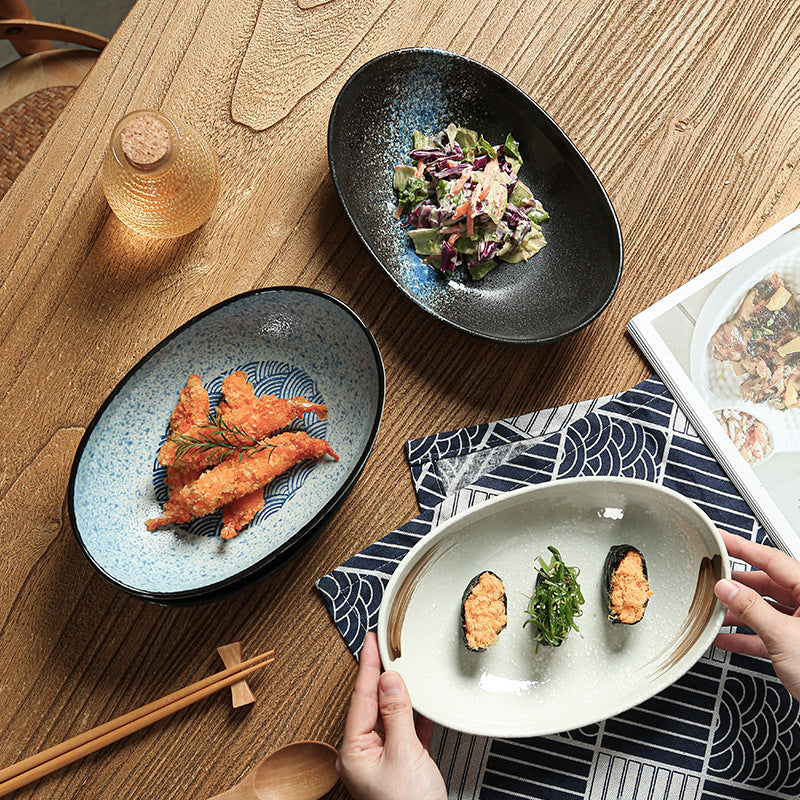Japanese creative ingots bowl, ceramic dinner plate, Japanese food plate, sushi plate, multi-style dish display plate, manufacturers wholesale