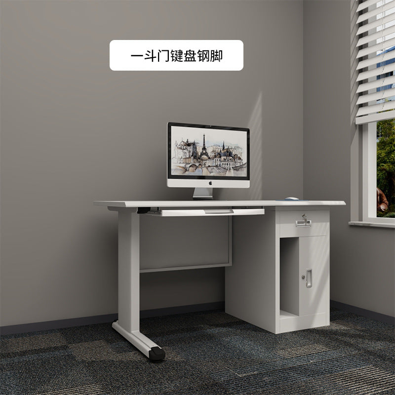 Steel Desk Simple Modern Employee Single Computer Desk Desk Financial Writing Desk With Lock Workbench Desk
