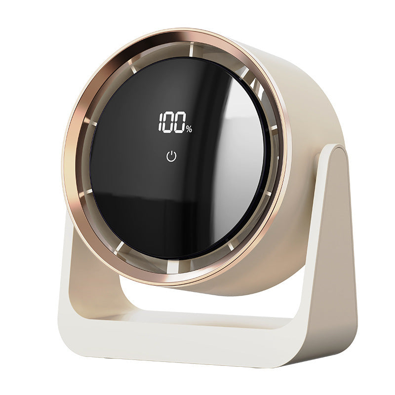 2025 New Mini Electric Fan Desktop Dormitory USB Digital Display Desk Lamp Fan Wall Mounted Household Circulation Fan Cross-border