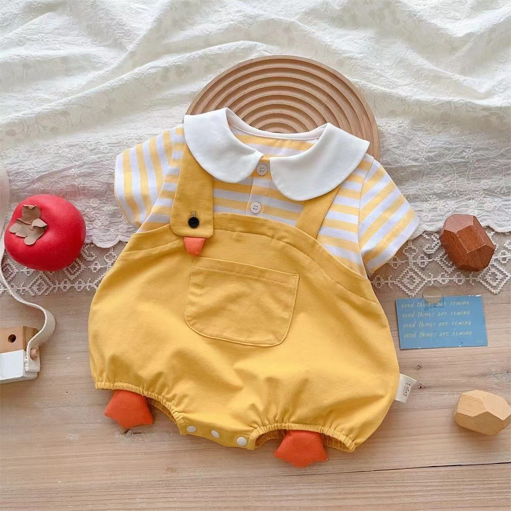 boy baby summer short sleeve bag fart clothes boy and girl baby triangle crawl clothes summer clothes newborn fashion cartoon ha clothes