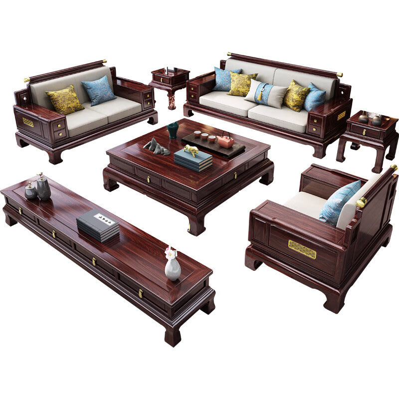 Black wood sofa