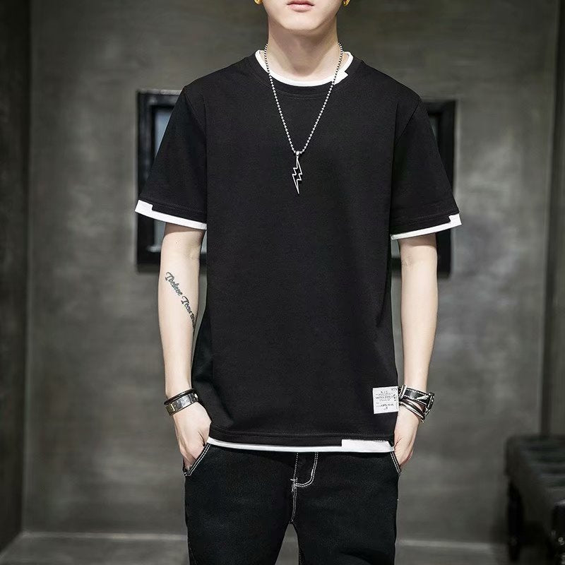 Men's short-sleeved t-shirt casual half-sleeved summer youth loose top men's new ins tide brand summer short-sleeved men
