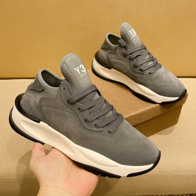 The new trendy brand Y3 Black Samurai Thick-soled Daddy Shoes Men's Tide Versatile Summer Breathable Leather Sneakers Men's Shoes