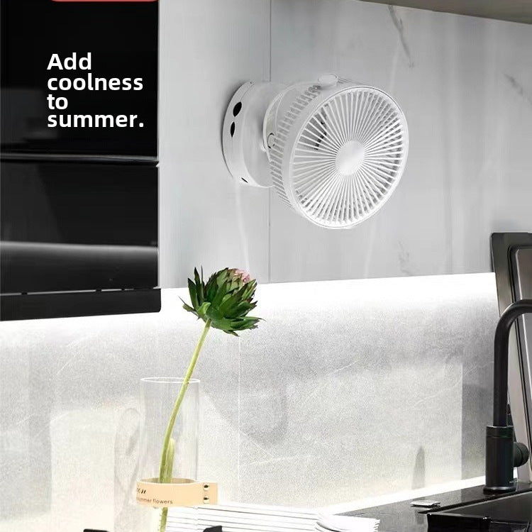 8 inch rechargeable fan, portable desktop, USB fan, kitchen, toilet, wall-mounted fan, counter, clip-on student dormitory