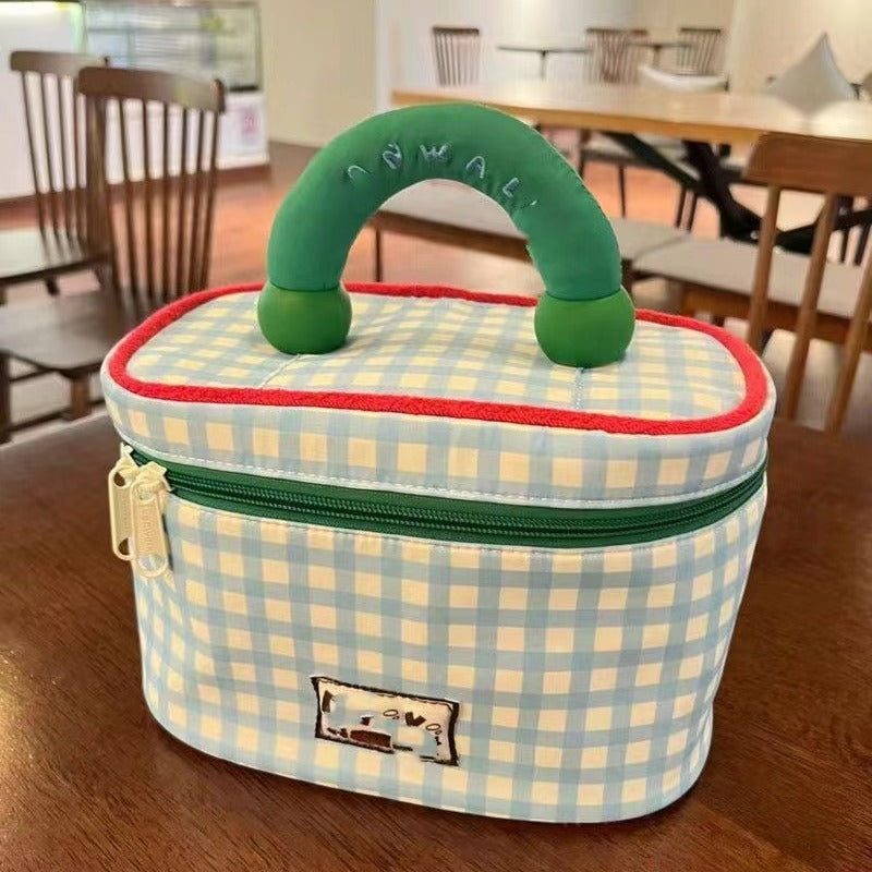 VANWALK Small Garden Cute Girl Hand-Worn Cosmetic Bag Travel Portable Large-capacity Toiletry Storage Bag