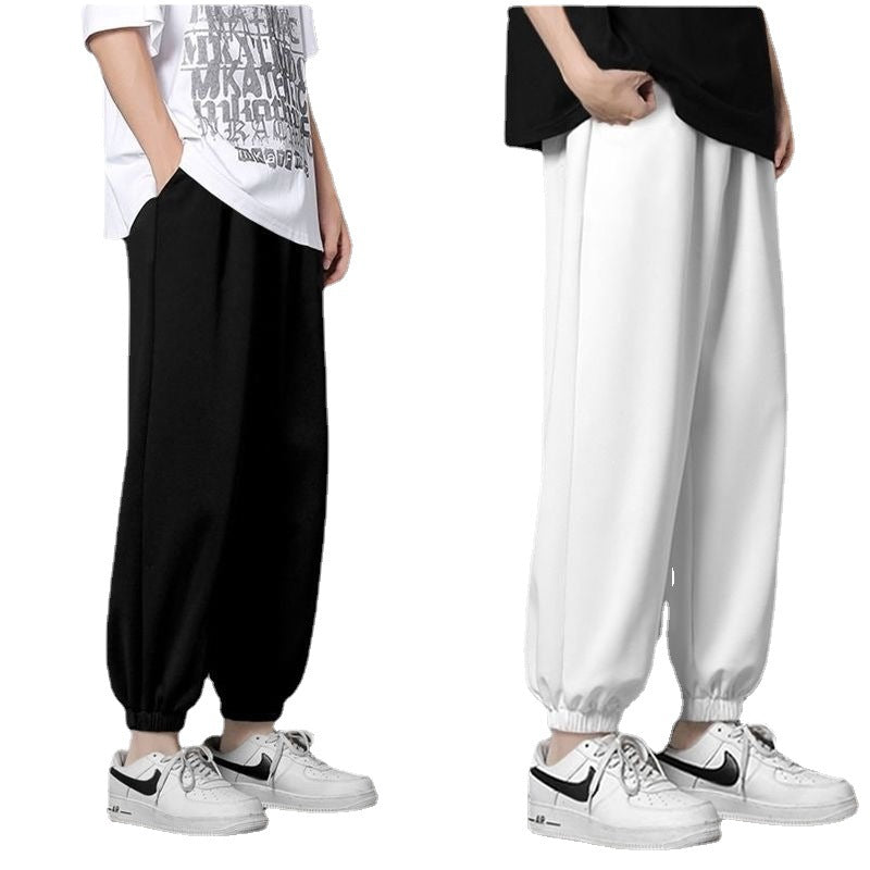 2022 New Pants Men's Autumn Loose Bound Foot Sports Cropped Tide Brand Men's Casual Simple Sweatpants Men