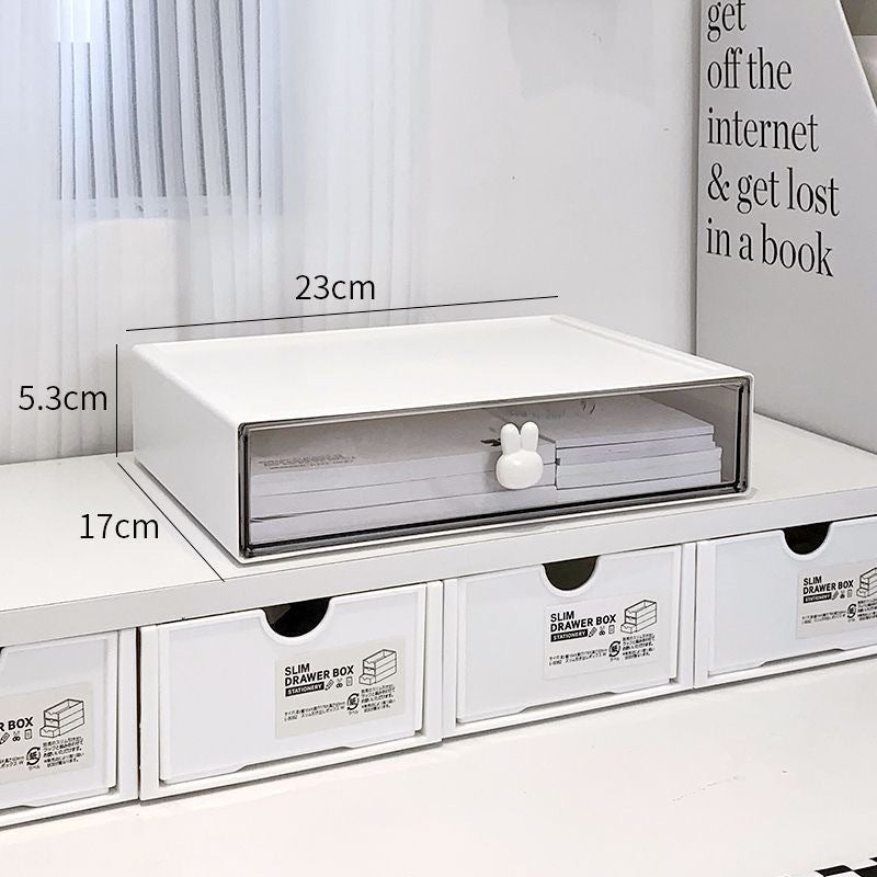 Simple and fashionable stationery storage box, desktop student, multi-compartment drawer, pen holder cabinet, office tape, hair accessories, sundries
