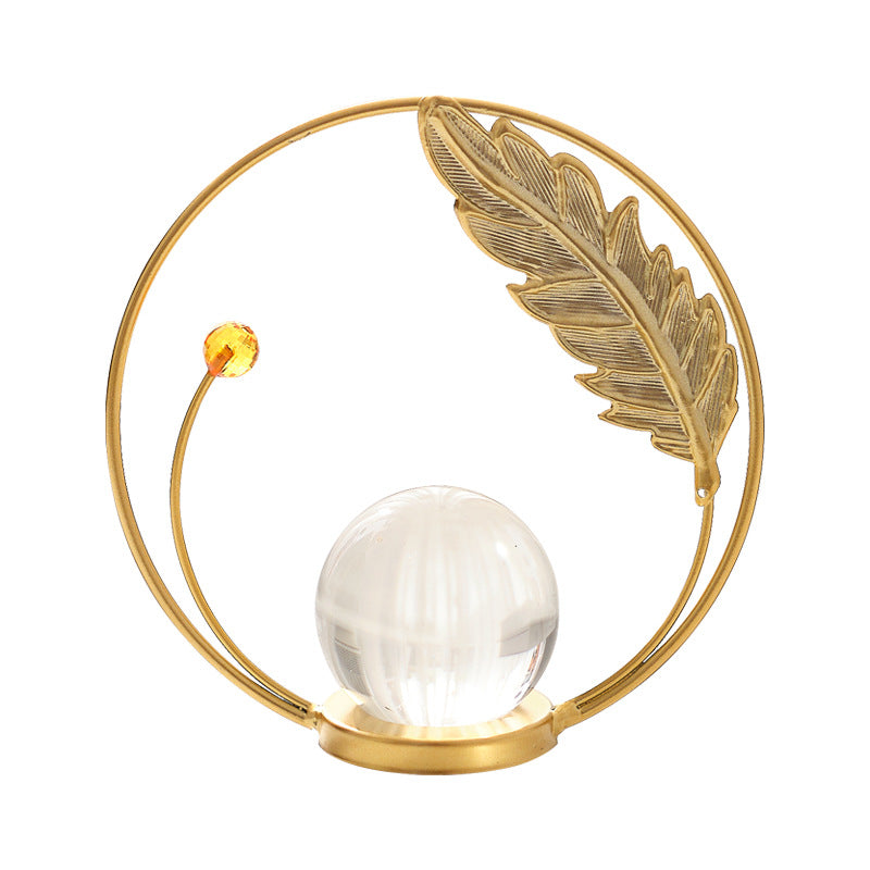 European home ornaments, TV cabinets, creative decorations, living room entrance, light luxury desktop, wrought iron crystal ball ornaments