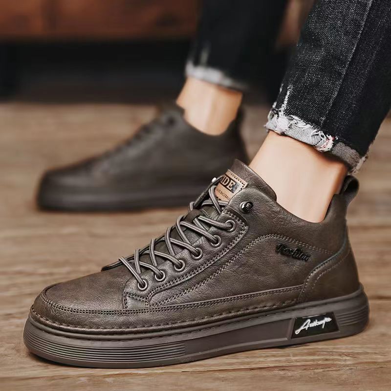 Casual Shoes Autumn Men's Shoes 2023 New Kitchen Waterproof Anti Skid Board Shoes Men's Casual Leather Shoes Black Work Shoes