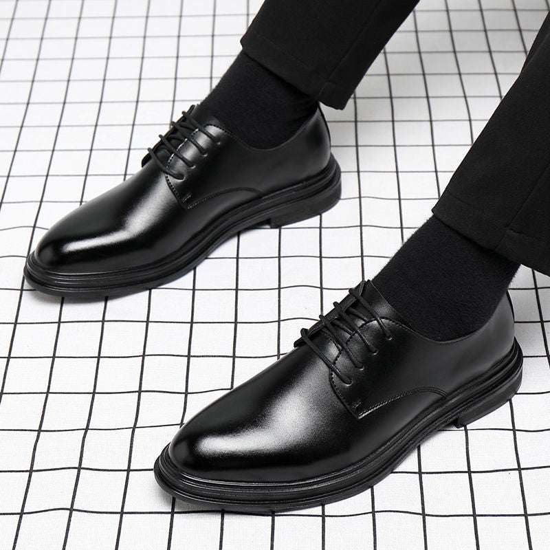 Autumn men's shoes, business formal wear, leather shoes, winter height, casual suit shoes, English groom, show marriage