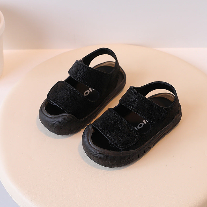 Anti-collision baby shoes simple baby girl toe sandals toddler shoes baby soft soled boy beach shoes 1-3 years old