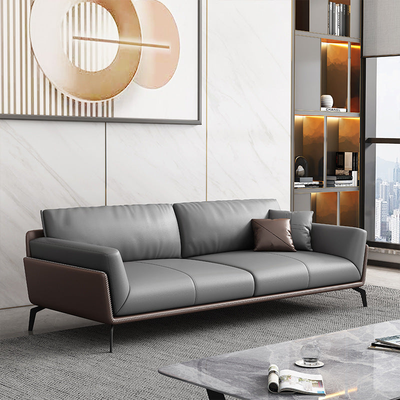 Business Commercial Office Sofa Coffee Table Combo Simple Living Room Office Reception Italian Leather Sofa Wholesale