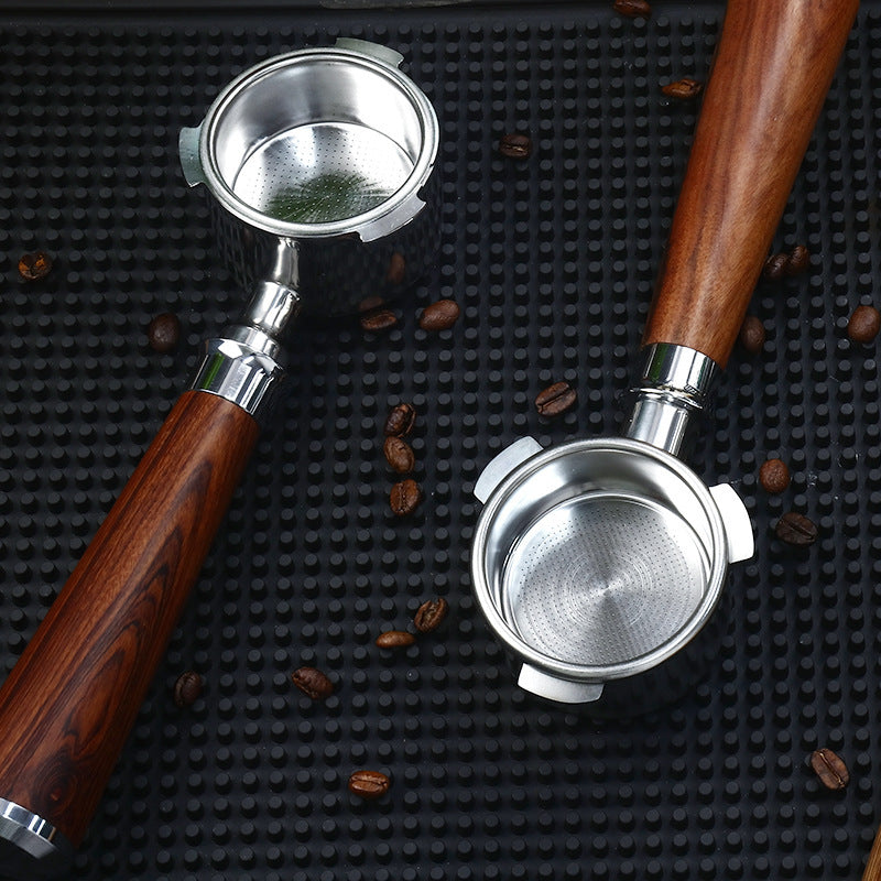 De'Longhi Espresso Maker Modified Bottomless Handle 51mm Three Ears Stainless Steel Funnel Fitting Solid Wood Coffee Handle